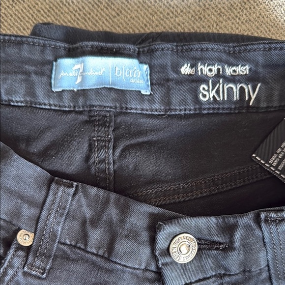 7 For All Mankind The High-Rise Skinny Black Jeans Size 28 - Picture 7 of 14